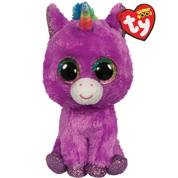 TY Beanie Boos Rosette the Purple Unicorn with Glitter Eyes 6inch 36328 - Colorland Toys