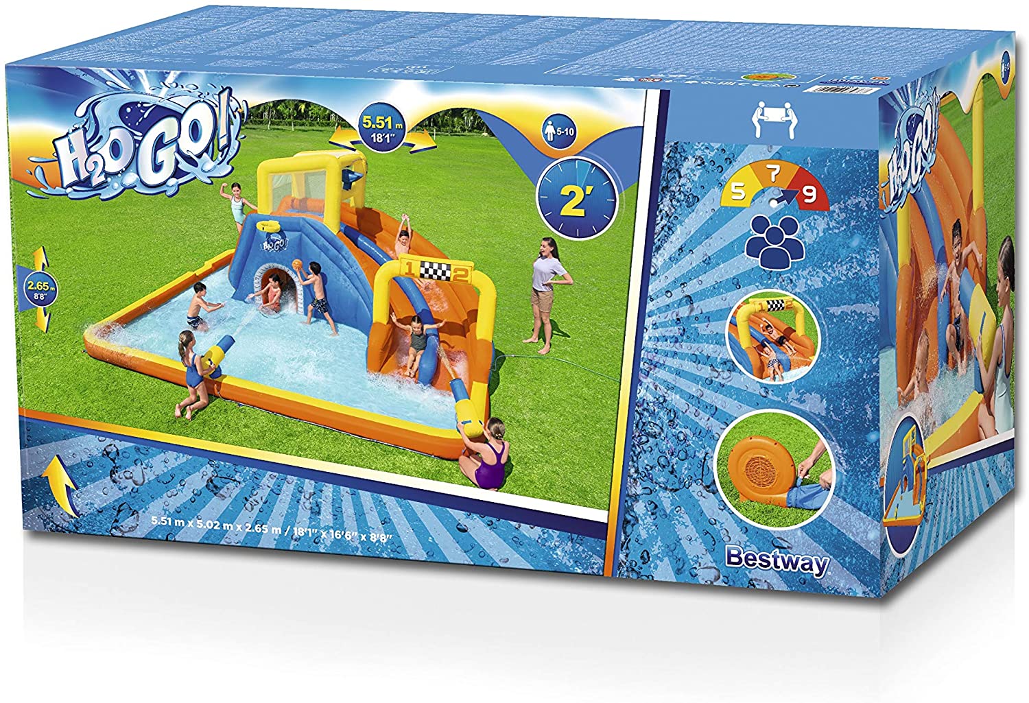 Bestway H2OGO Super Speed Way Mega Water Park 5.51mx5.02mx2.65m 53377
