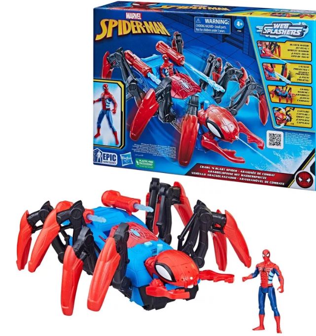 Marvel Spiderman Web Splashers Crawl 'N Blast Spider F7845