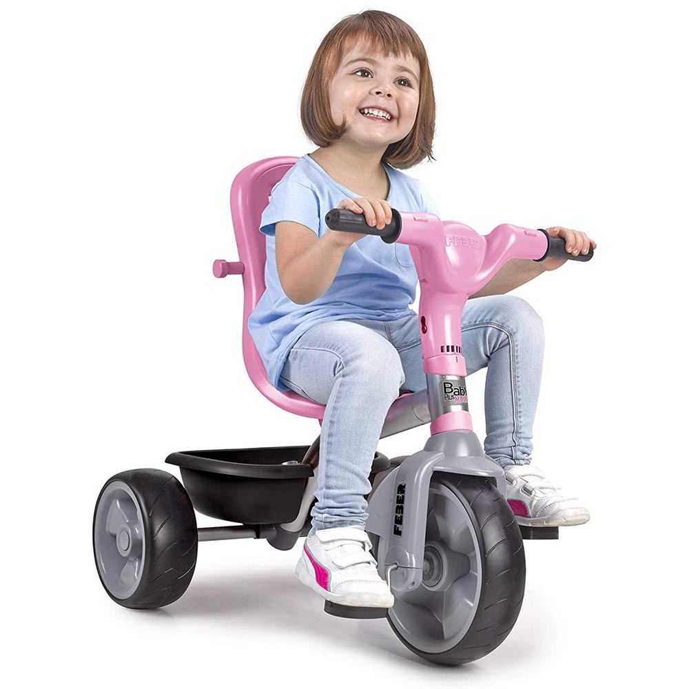 Feber Baby Plus Music Tricycle Bike Pink and Grey 800012132