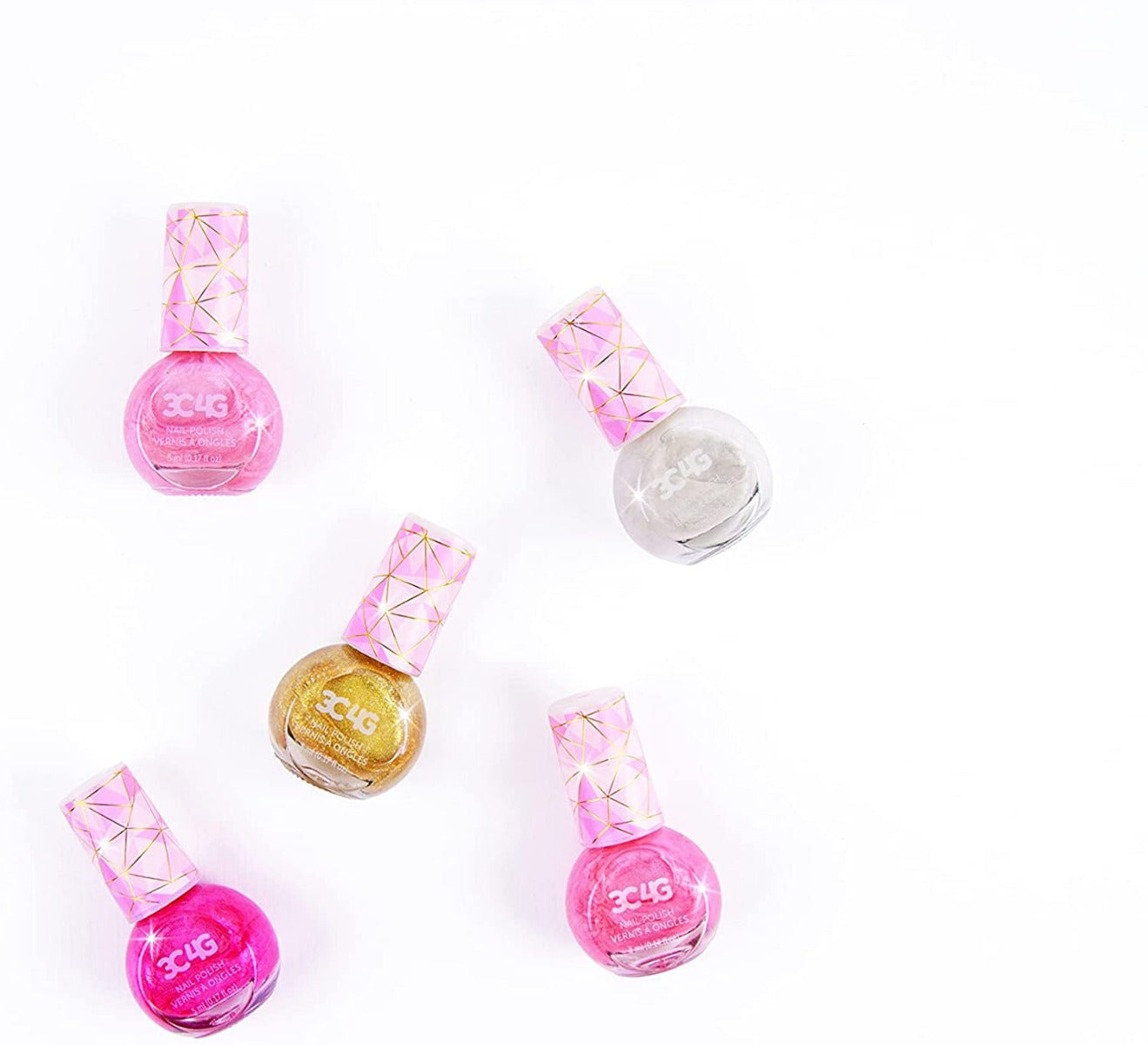 Three Cheers for Girls Pink and Gold Hexagon 5 pack 10023