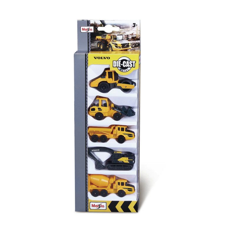 Maisto Volvo 3 Inch Construction Vehicle 5 Pack 12375 - Colorland Toys