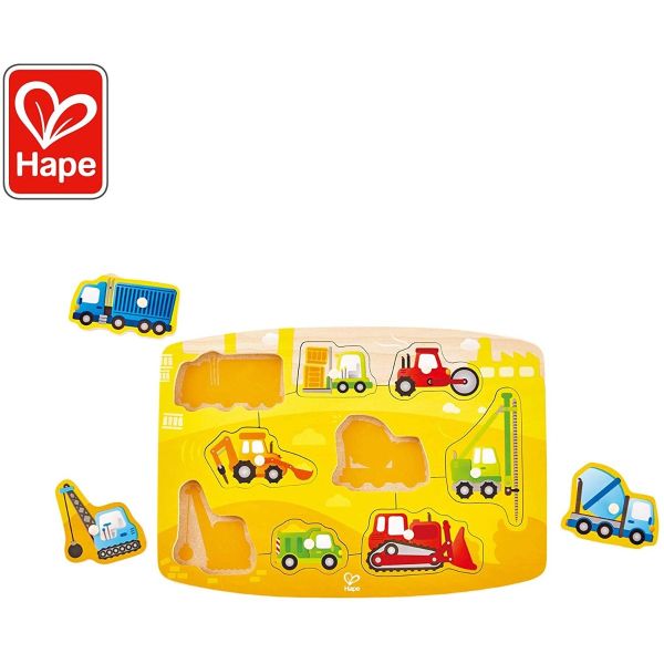 Hape Educational Construction Peg Wooden Puzzle - Colorland Toys