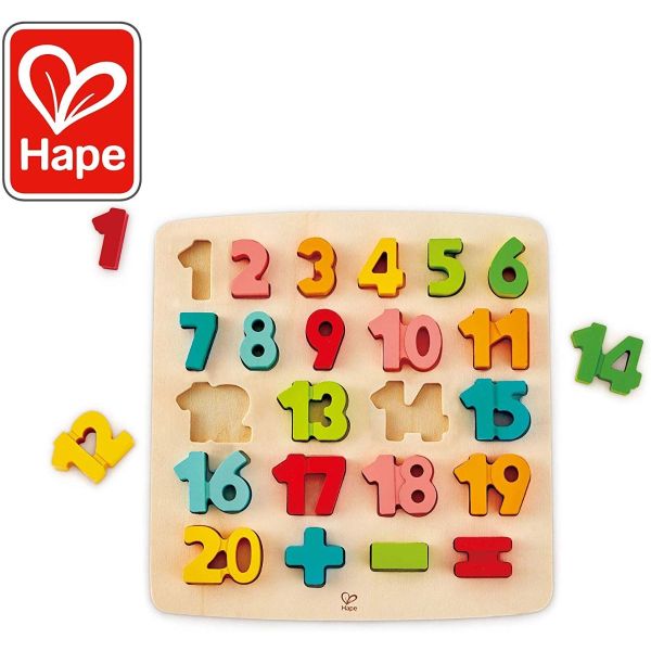 Hape Chunky Number Educational Wooden Puzzle - 24pcs - Colorland Toys