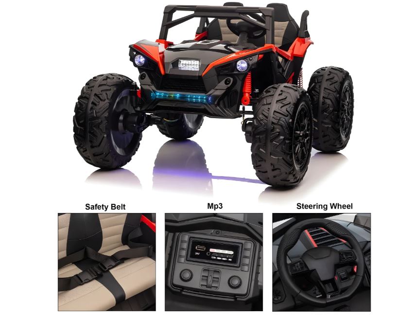 4x4 Buggy UTV 2 Seater 4M Electric Car Red - Colorland Toys