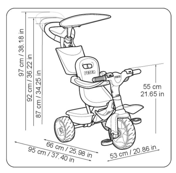 Feber Tricycle Baby Plus Music Blue Orange 800012100