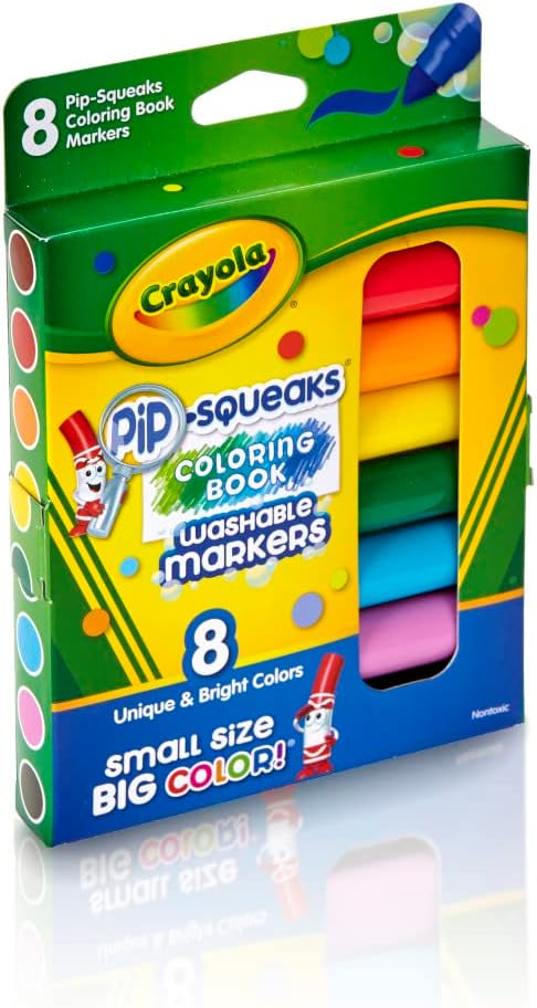 Crayola Washable Coloring Book Pip-Squeaks Markers 8ct CY58-8704