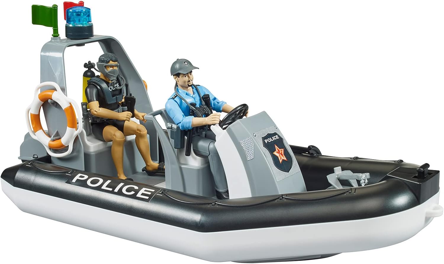 Bruder Police Boat with Rotating Beacon Light 62733