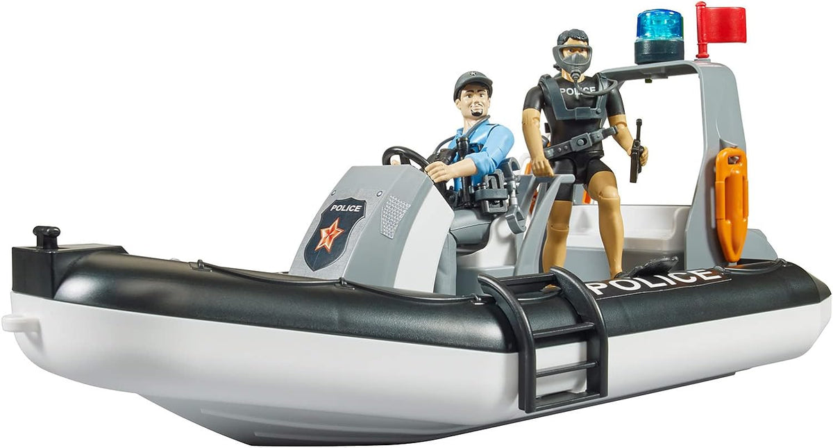 Bruder Police Boat with Rotating Beacon Light 62733