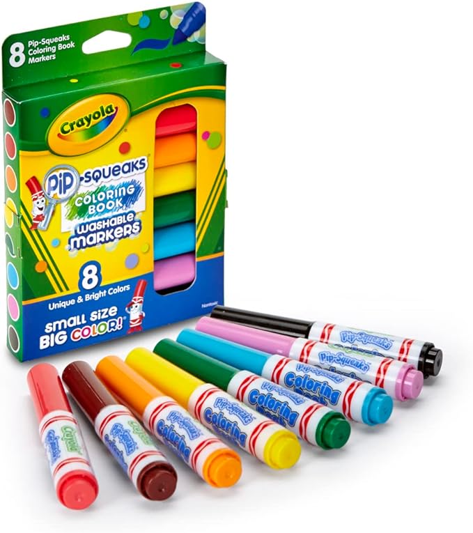Crayola Washable Coloring Book Pip-Squeaks Markers 8ct CY58-8704