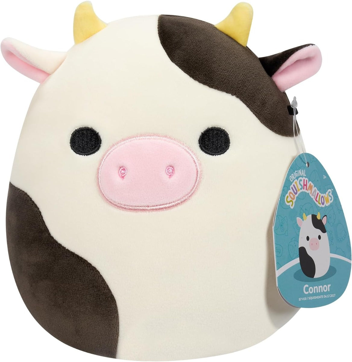 Squishmallow Connor Black and White Cow 7.5inches SQCR05373