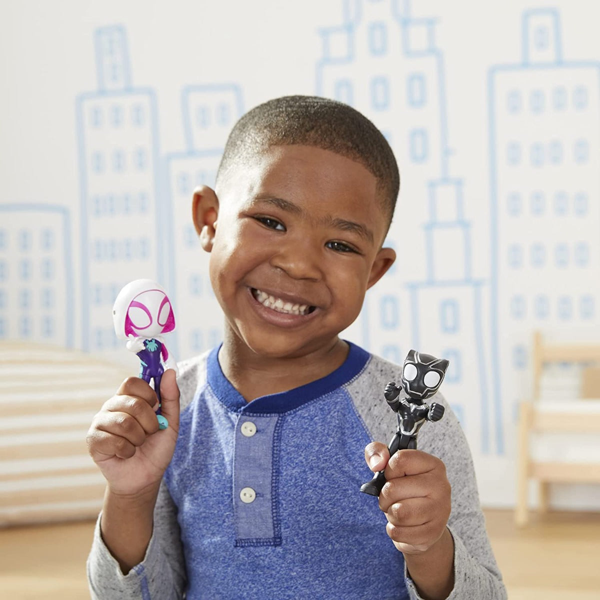 Spidey and His Amazing Friends Black Panther and Ghost Spider Hero Reveal 2 Pack F1469