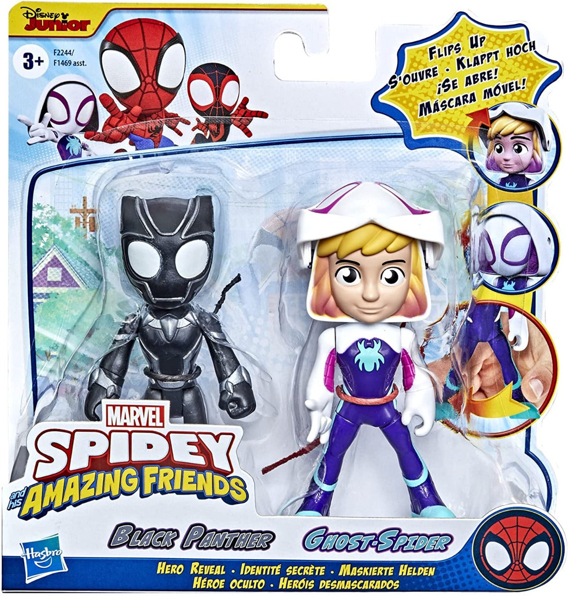 Spidey and His Amazing Friends Black Panther and Ghost Spider Hero Reveal 2 Pack F1469