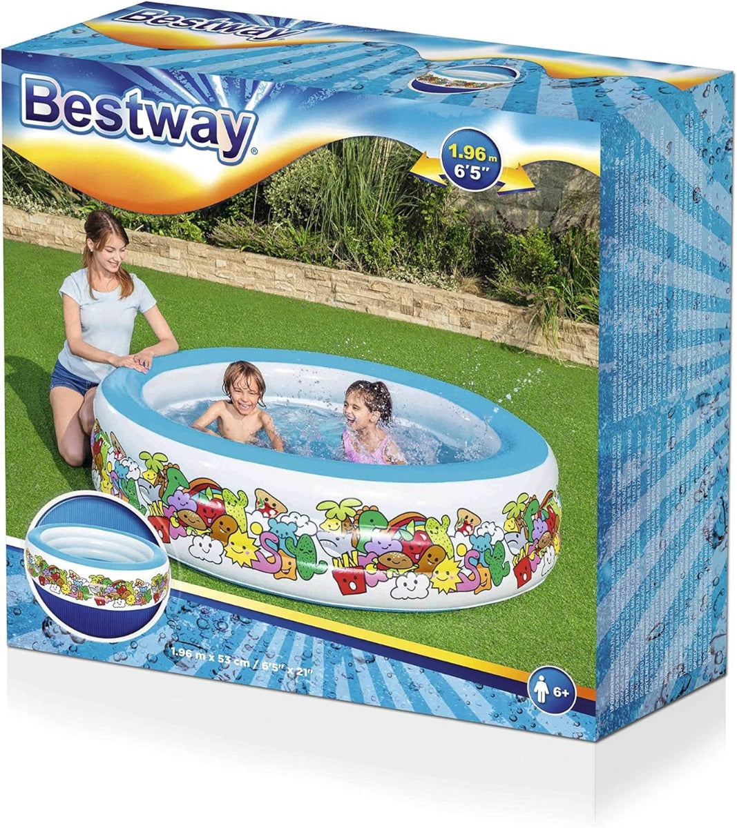 Bestway Inflatable Play Pool 3-Ring 1.96mx53cm 51122