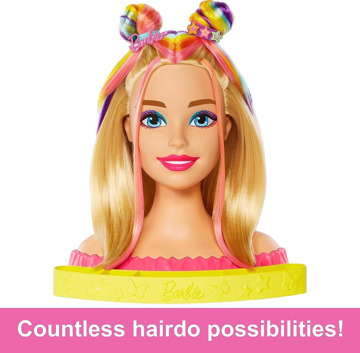 Barbie Totally Hair Neon Rainbow Deluxe Styling Head HMD78 - Colorland Toys