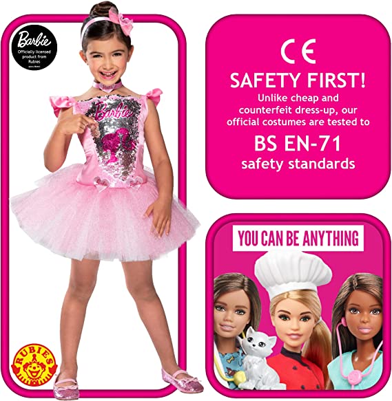 Rubies Barbie Ballerina Costume Small 5-6 702186-S