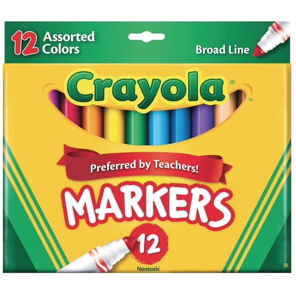 Crayola Non-Washable Markers Broad Point 12ct 58-7712