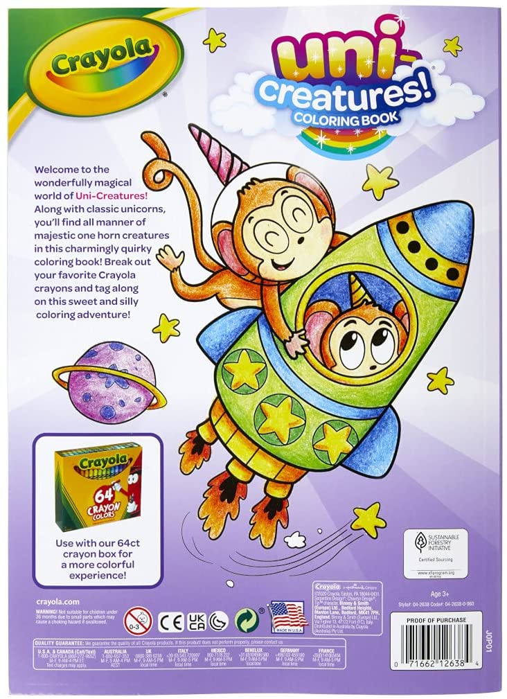 Crayola Uni - Creatures Coloring Book 04 - 2638 - Colorland Toys