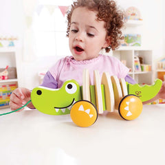Hape Walk-A-Long Crocodile Wooden Push & Pull Toy - Colorland Toys