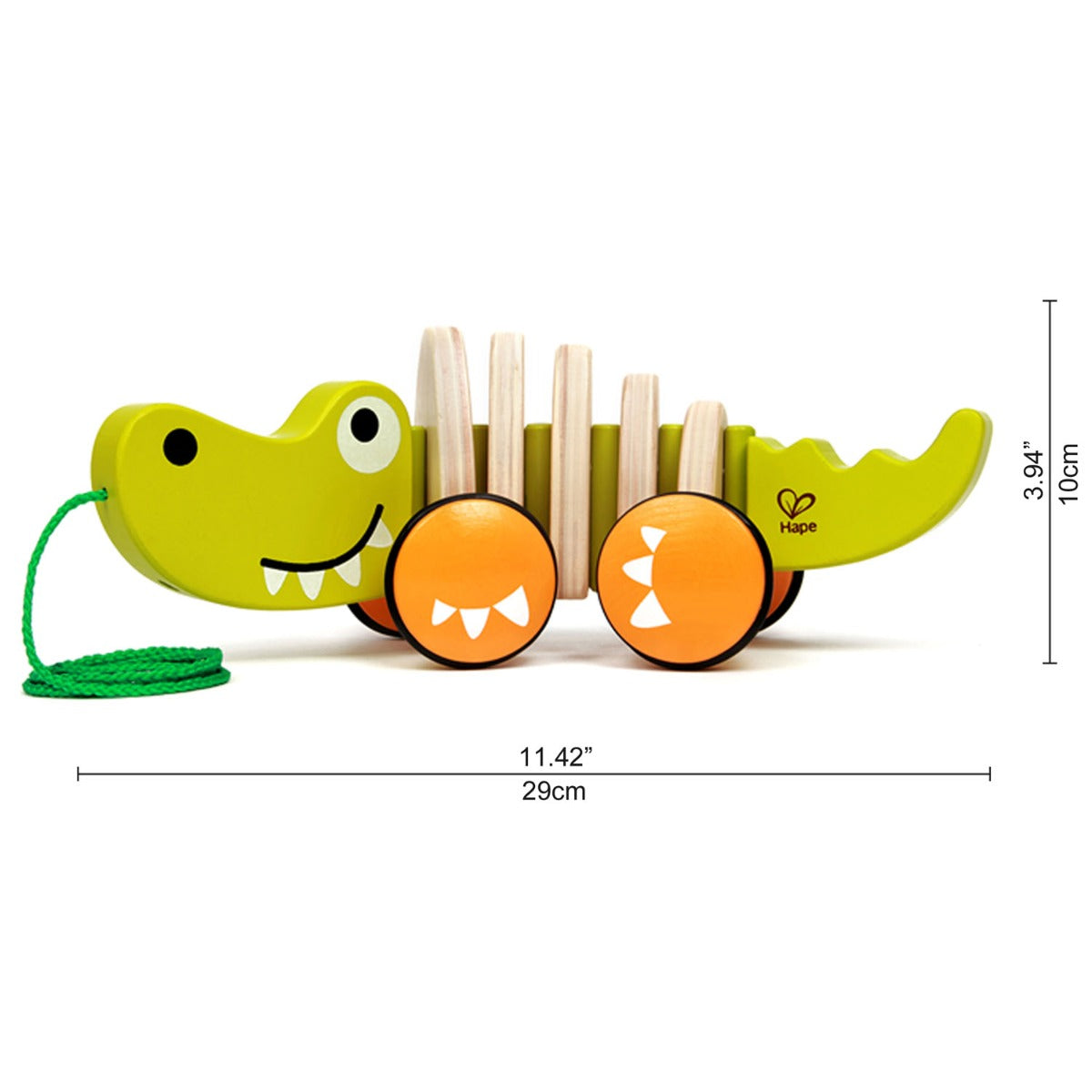 Hape Walk-A-Long Crocodile Wooden Push & Pull Toy - Colorland Toys