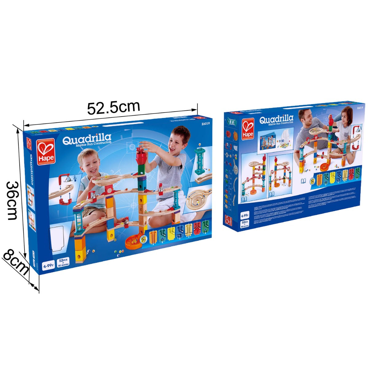 Hape Quadrilla Castle Escape Marble Run Set 52pcs + 50marbles