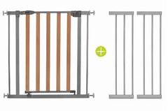 Hauck Woodlock Safegate 75 - 80cm with Extension 21cm Silver 595015 - Colorland Toys