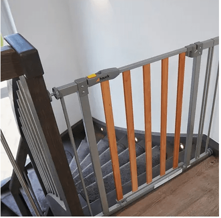 Hauck Woodlock Safegate 75 - 80cm with Extension 21cm Silver 595015 - Colorland Toys