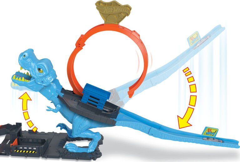 Hot Wheels City T - Rex Chomp Down Playset HKX42 - Colorland Toys
