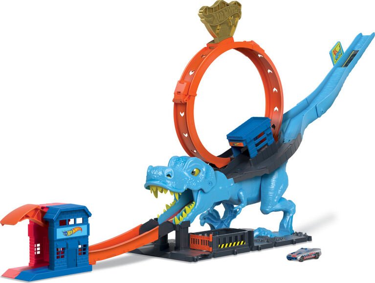 Hot Wheels City T - Rex Chomp Down Playset HKX42 - Colorland Toys