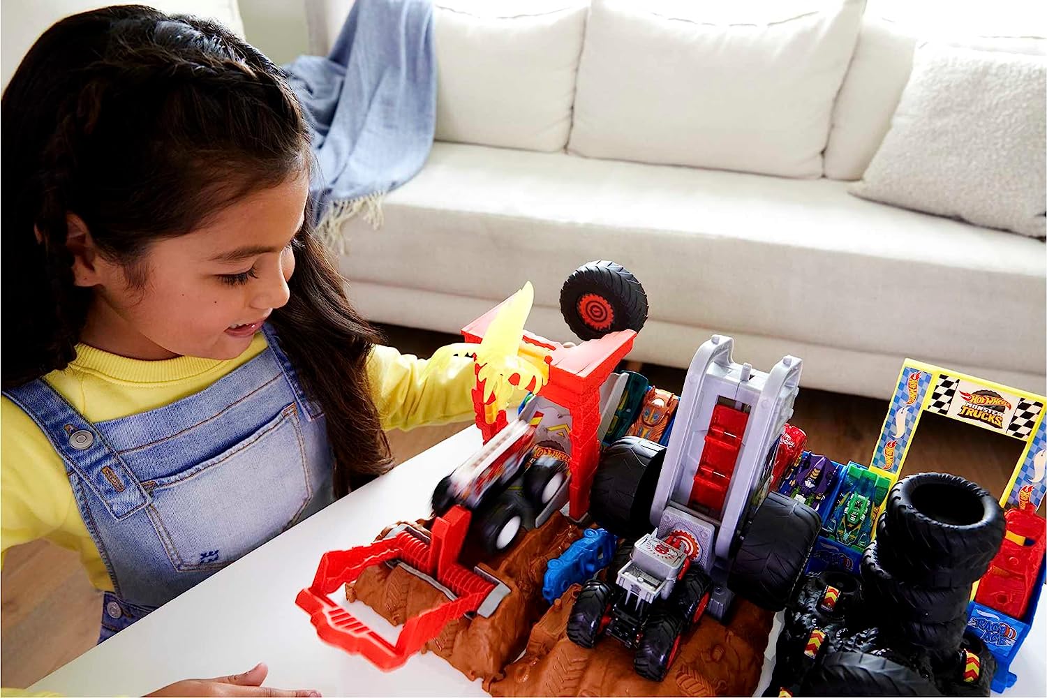Hot Wheels Monster Trucks Arena Smashers - Fire Crash Challenge HNB90/HNB87 - Colorland Toys