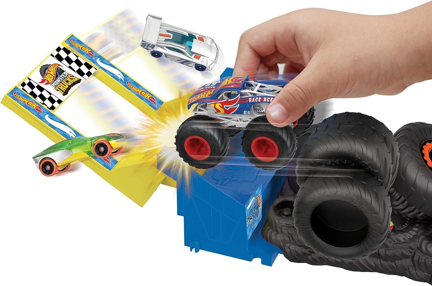 Hot Wheels Monster Trucks Arena Smashers - Smash Race Challenge HNB89/HNB87 - Colorland Toys