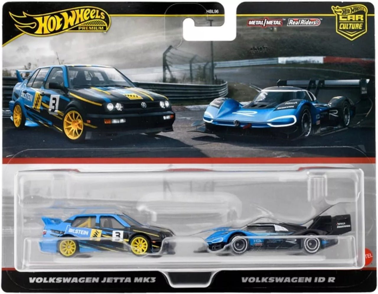 Hot Wheels Premium Car Culture Pack of 2 - Volkswagen Jetta MK3 & Volkswagen ID R HRR83/HBL96 - Colorland Toys