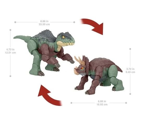 Jurassic World Fierce Changers Giganotosaurus & Nasutoceratops Action Figure HPD33 - Colorland Toys