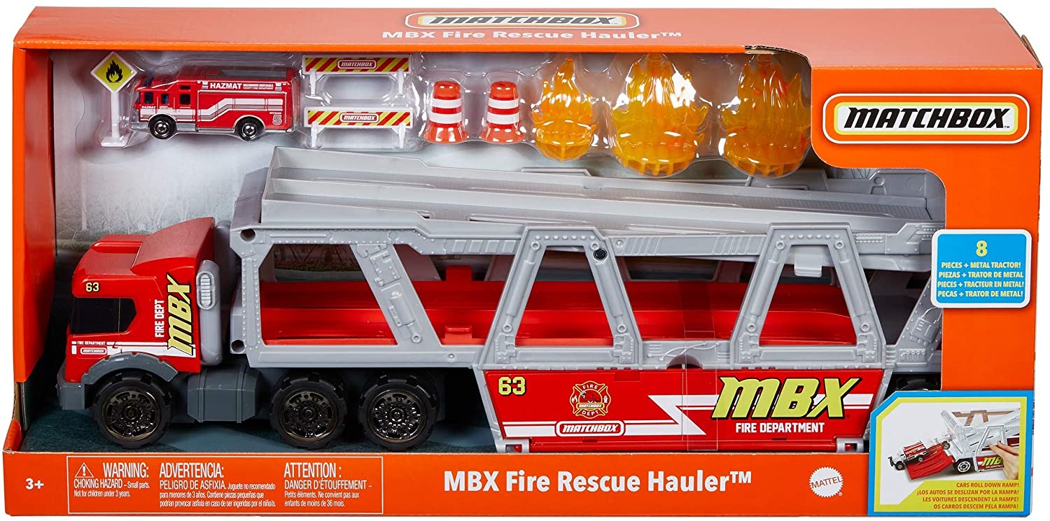 Matchbox Fire Rescue Hauler Playset GWM23 - Colorland Toys