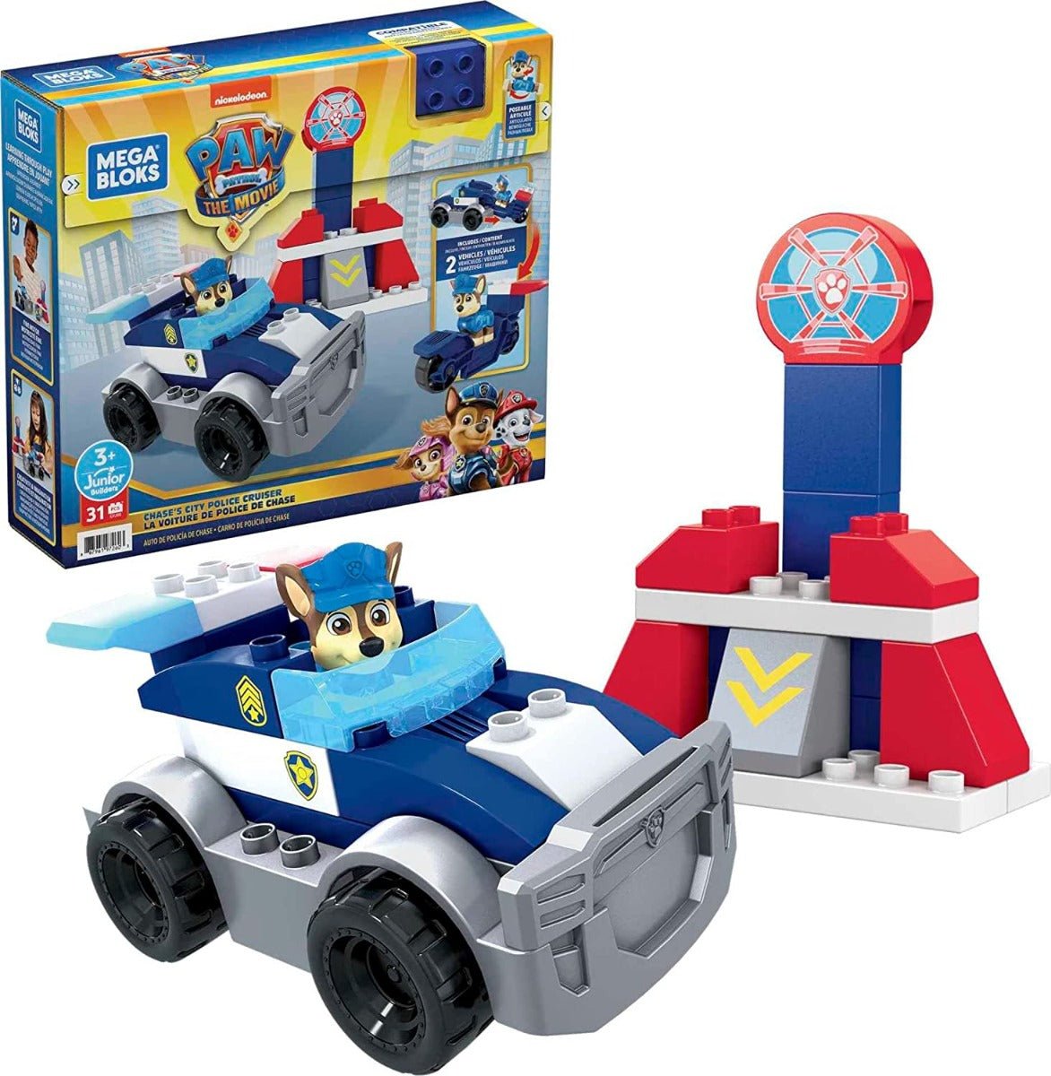 Mega Bloks Paw Patrol Chase's Police Cruiser 31pcs GYJ00 - Colorland Toys