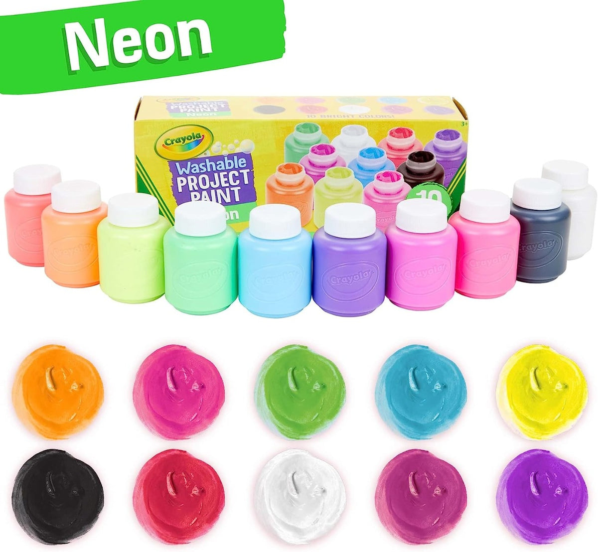 Crayola Washable Neon Paint Set 54-2390