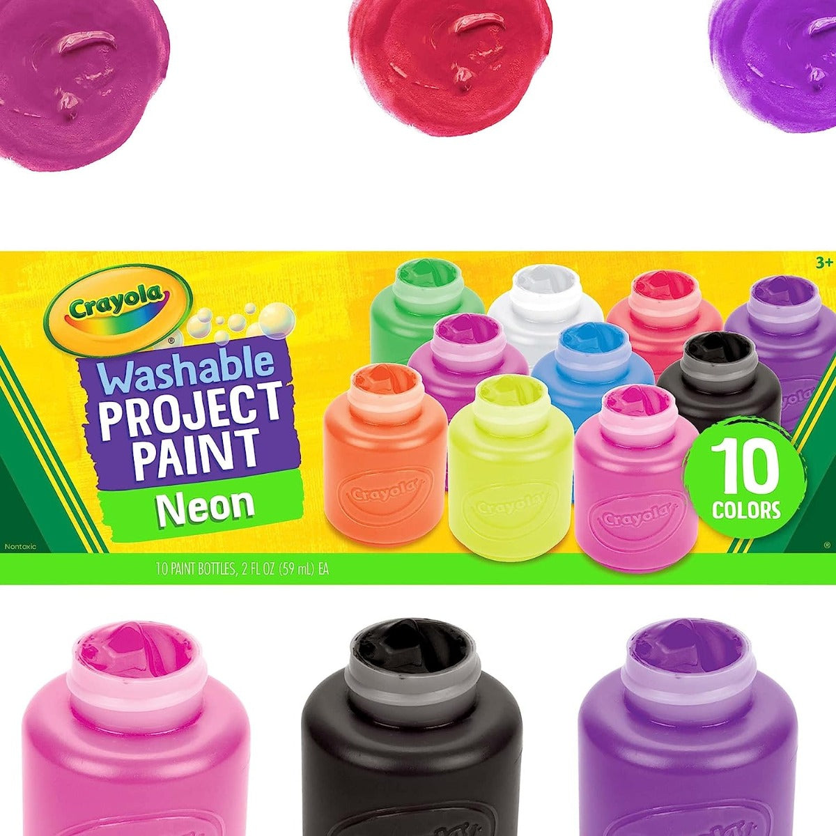 Crayola Washable Neon Paint Set 54-2390