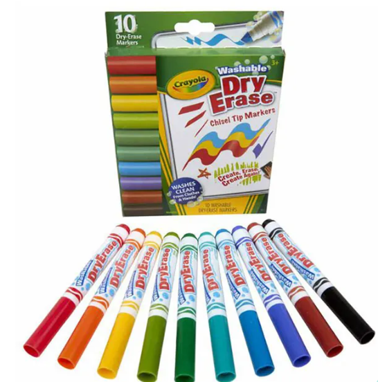 Crayola Wedge Tip Dry-Erase Washable Markers 10ct CY58-7733