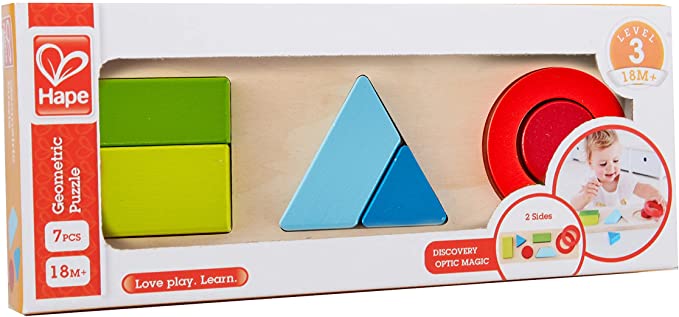 Hape Wooden Geometry Educational Puzzle - 6pcs