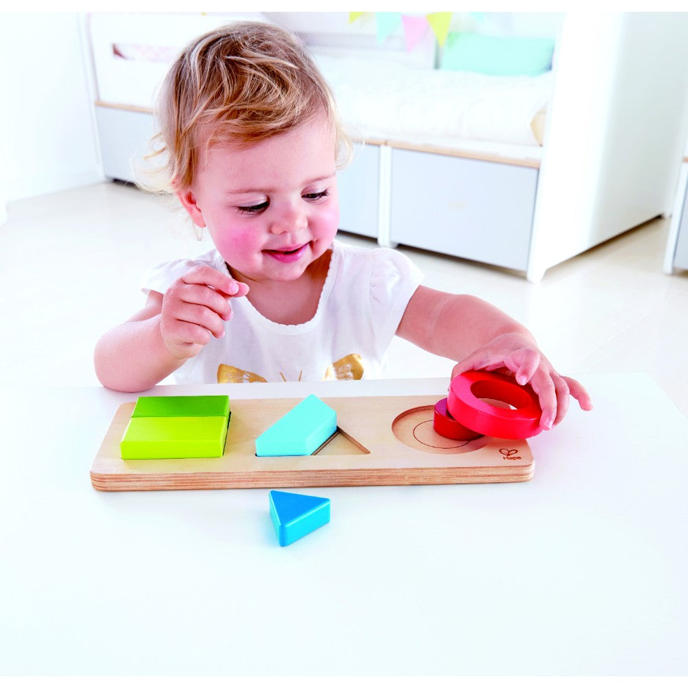 Hape Wooden Geometry Educational Puzzle - 6pcs