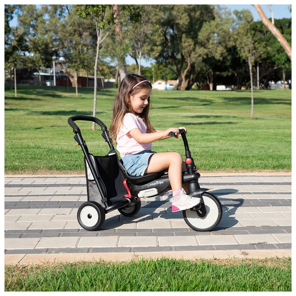SmarTrike STR3 Folding 6 - in - 1 Trike Black with Cream Pipping 5021933 - Colorland Toys