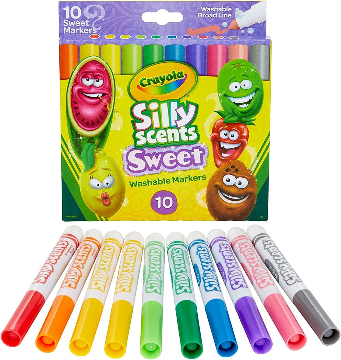 Crayola Silly Scents Sweet Washable Art Markers Broad Line 58-8270