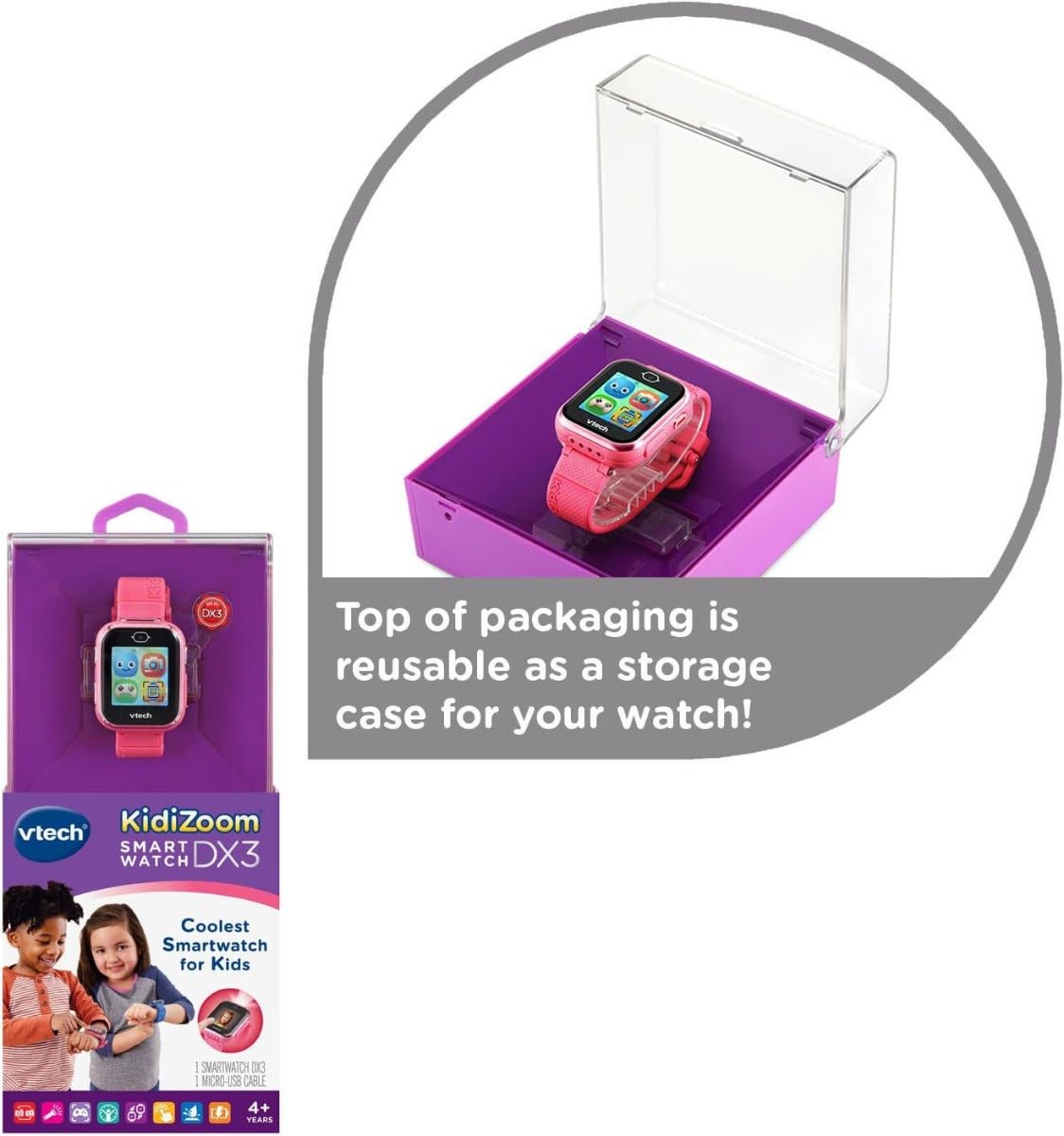 Vtech Kidizoom Smart Watch DX3 Pink 80 - 549050 - Colorland Toys