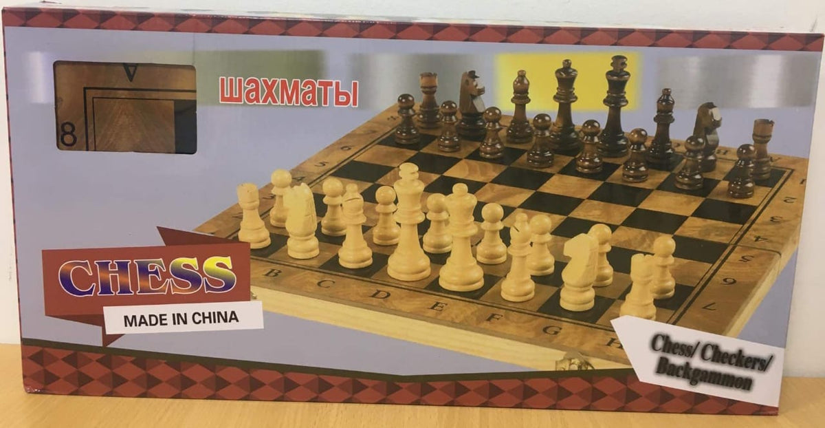 Checkers 3 In 1 Chess Backgammon