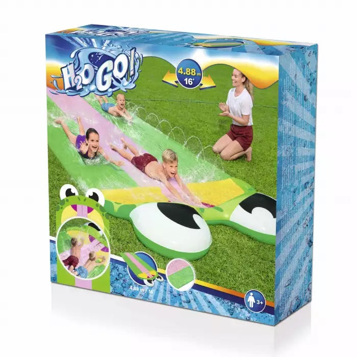 زحليقة مائية بتصميم ضفدع من بيست واي H2OGO!، مقاس 488 × 200 سم، 52389