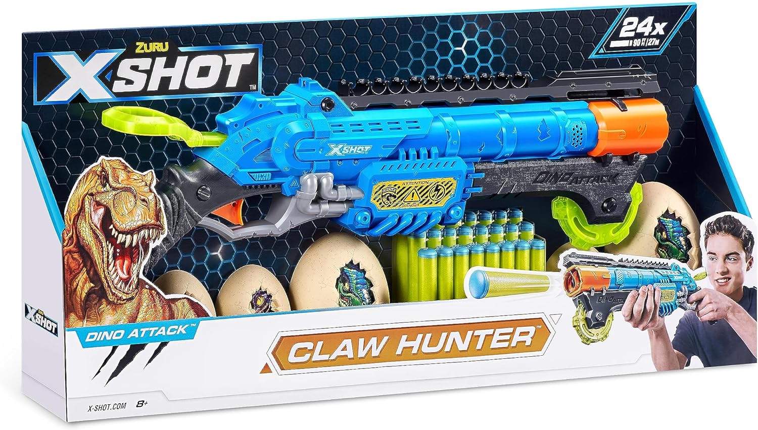X - Shot Dino Attack Claw Hunter Foam Dart Blaster 4861 - Colorland Toys
