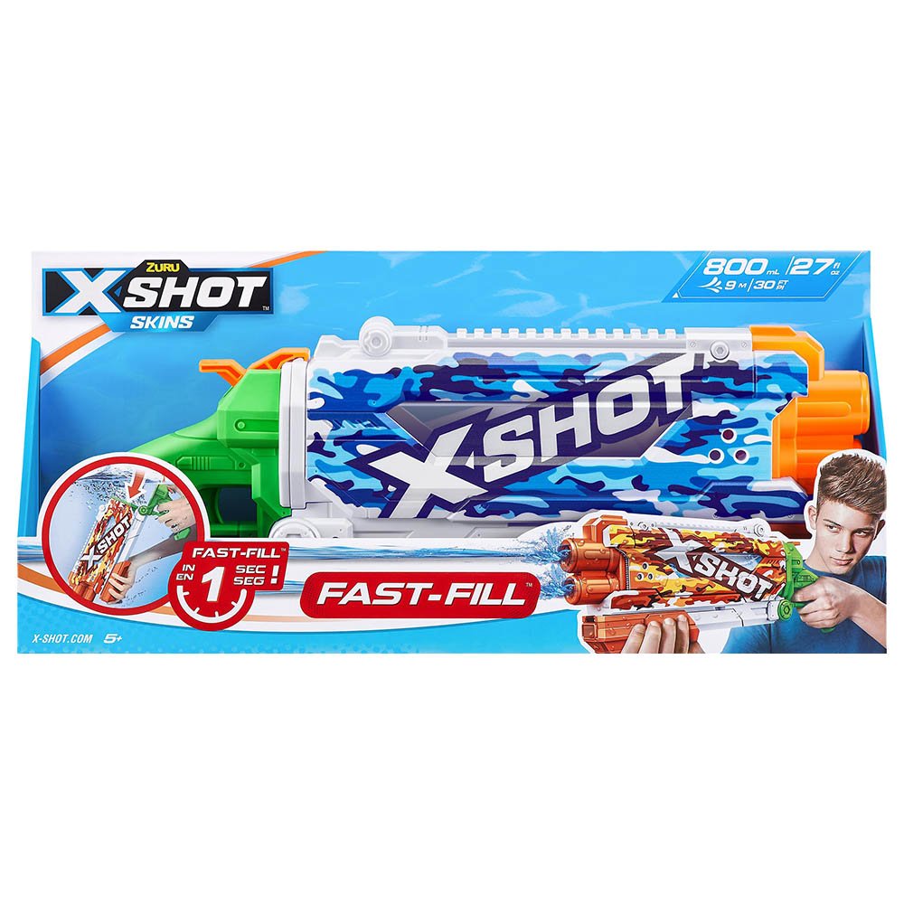 X - Shot Skins - Fast - Fill Pump Action Water Blaster - Water Camo XS - 11855E - Colorland Toys