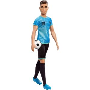 Barbie Footballer Soccer Ken Doll in Career-Themed Outfit 