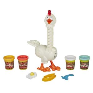 Play Doh Animal Crew Cluck-A-Dee Feather Fun Chicken Toy 