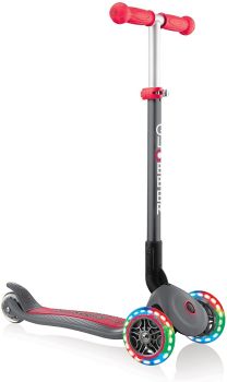Globber Primo Foldable Lights Scooter Red/Grey 432-120-2